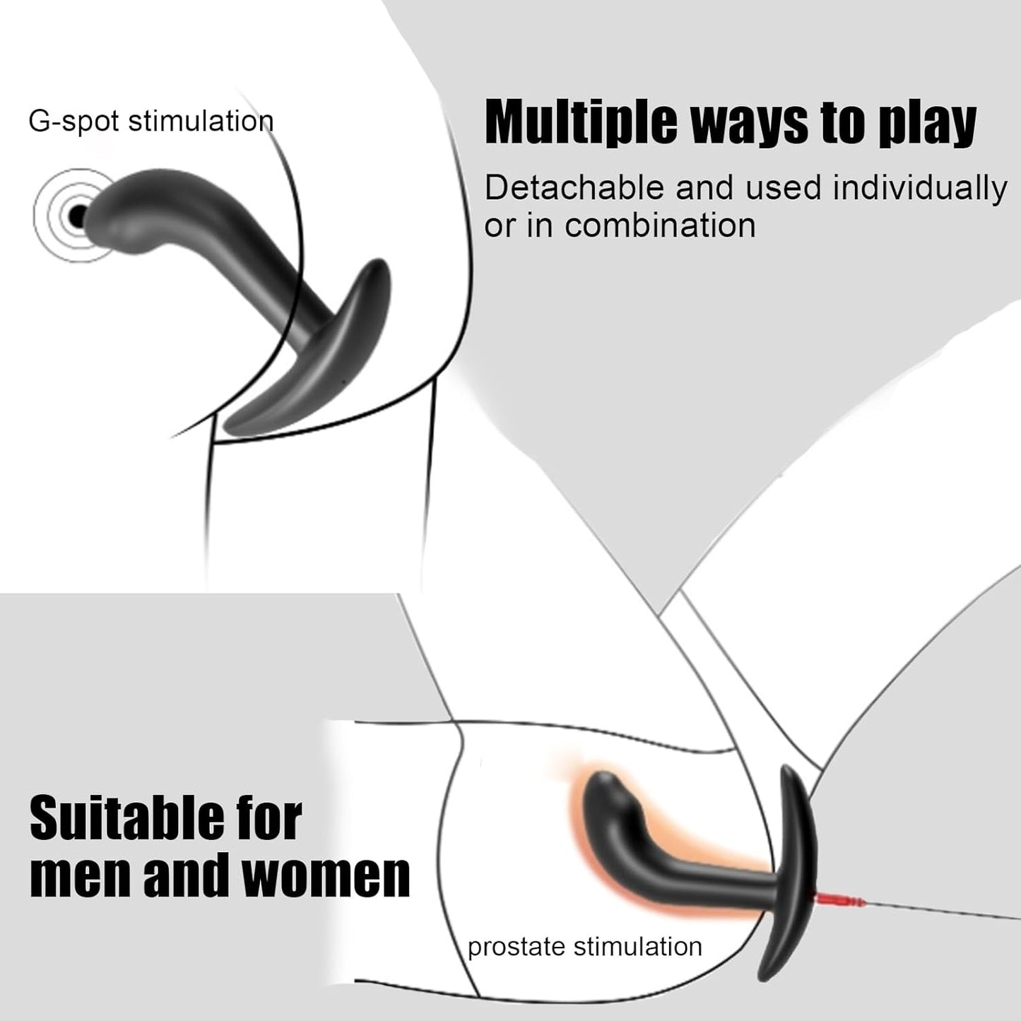 E-stim Prostate Massager Anal Plug Vibrator with 8 Modes & 19 Intensities