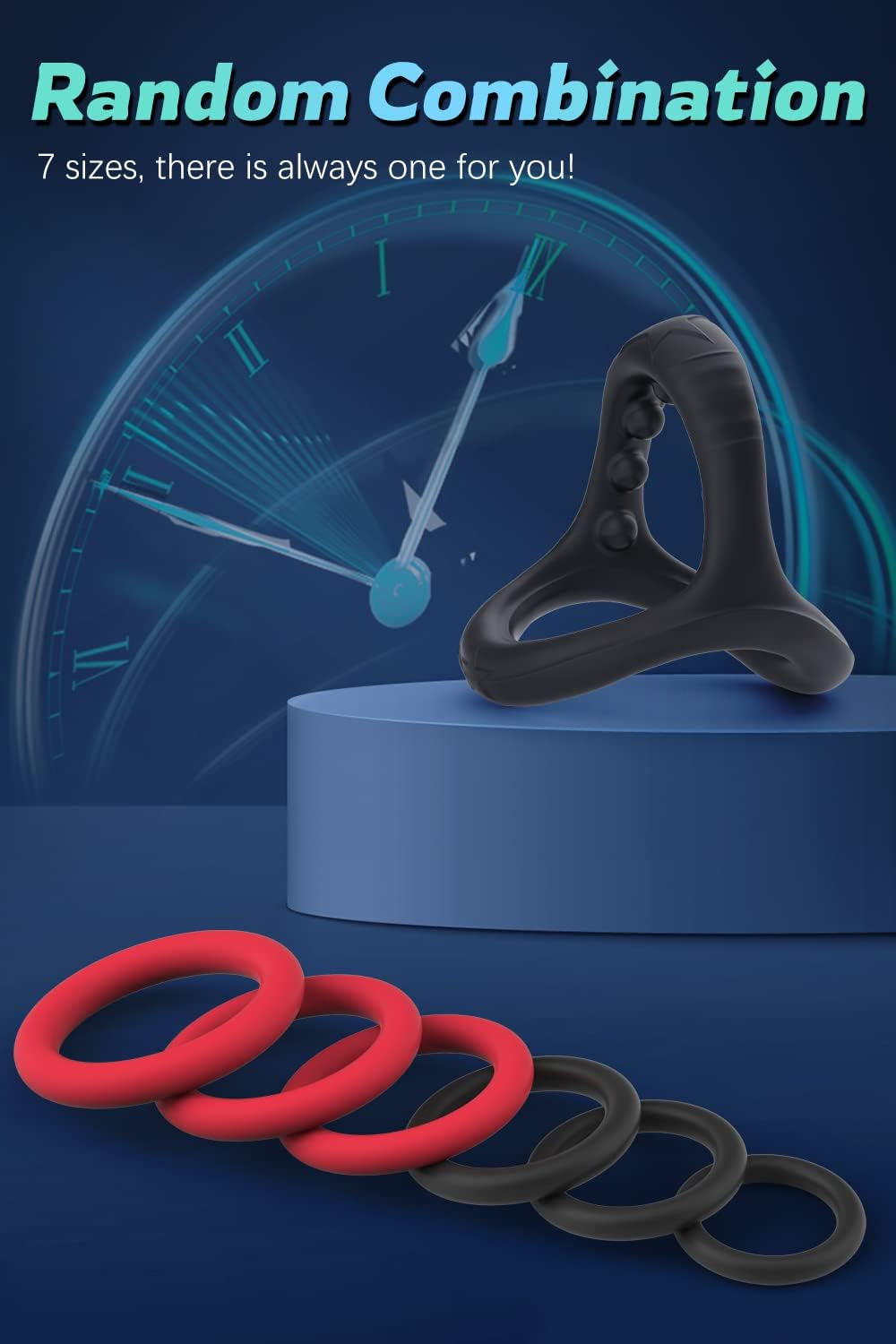 7 Pcs Silicone Cock Penis Rings Set Adult Sex Toys