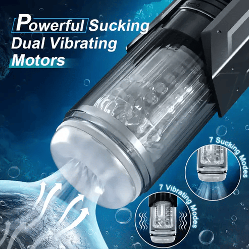 Automatic Masturbator Penis Pump Blowjob with 7 Sucking& Vibrating& Thrusting& Rotating Modes