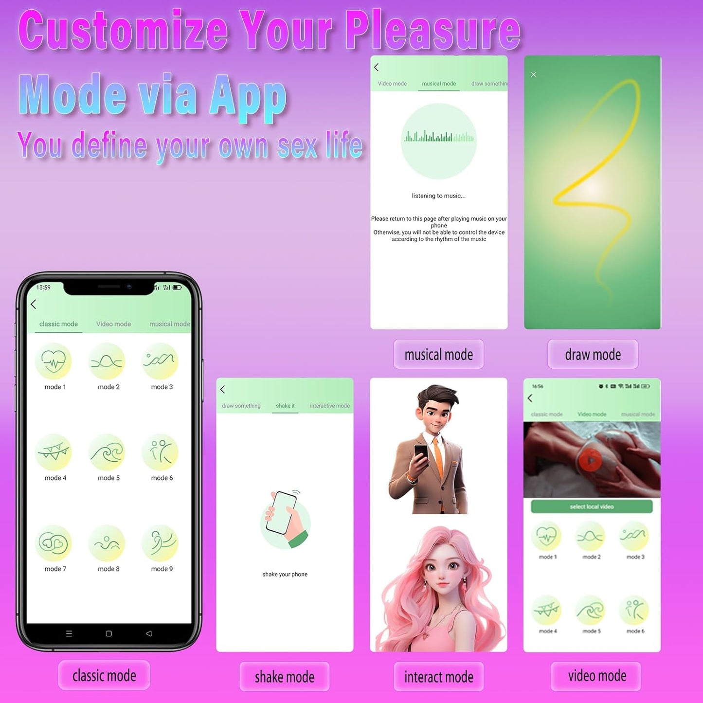 Intelligent APP Control G Spot Clitoral Vibrator with 10 Vibration Modes