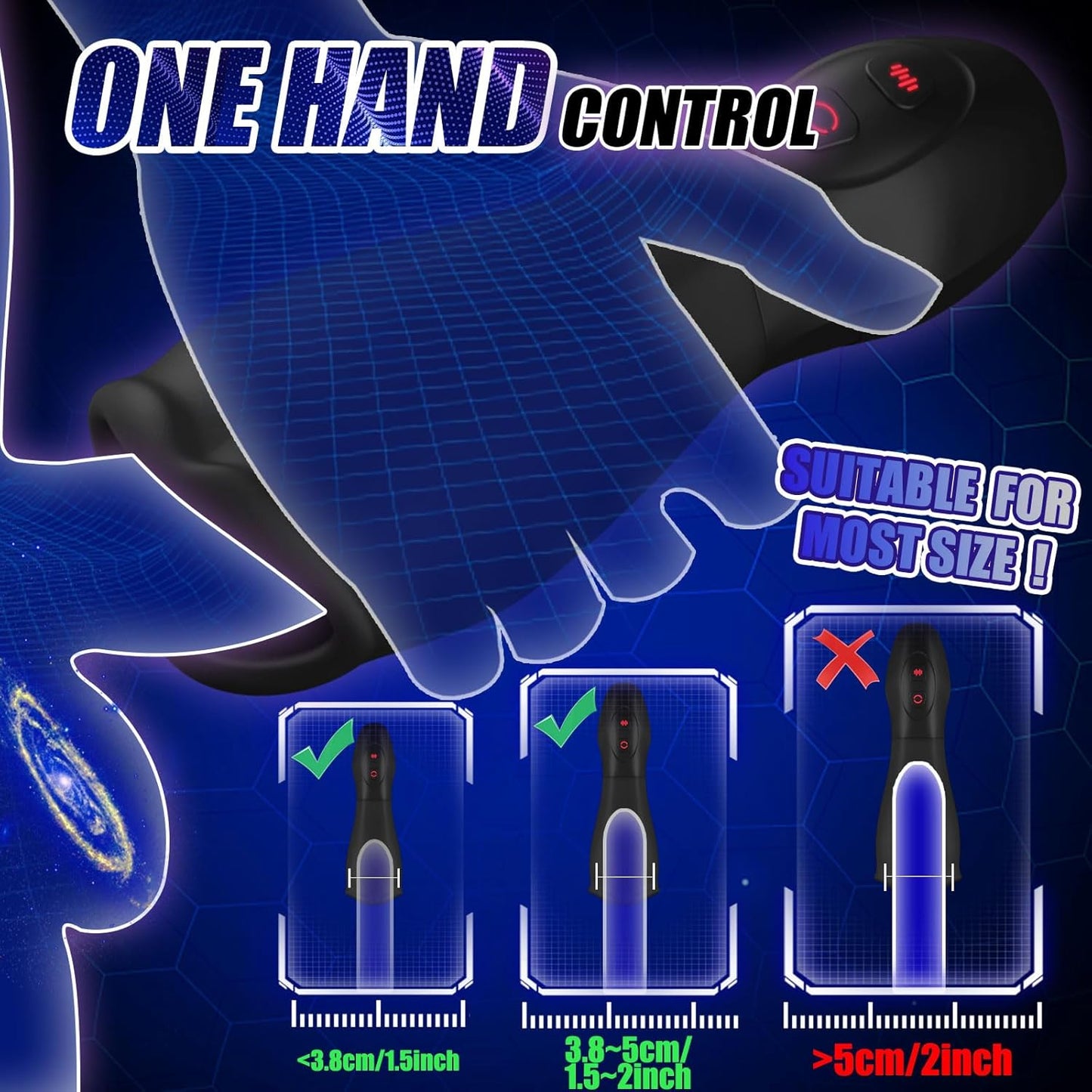 Automatic Masturbator Penis Trainer Vibrator with 10 Vibration & 5 Rotating Patterns