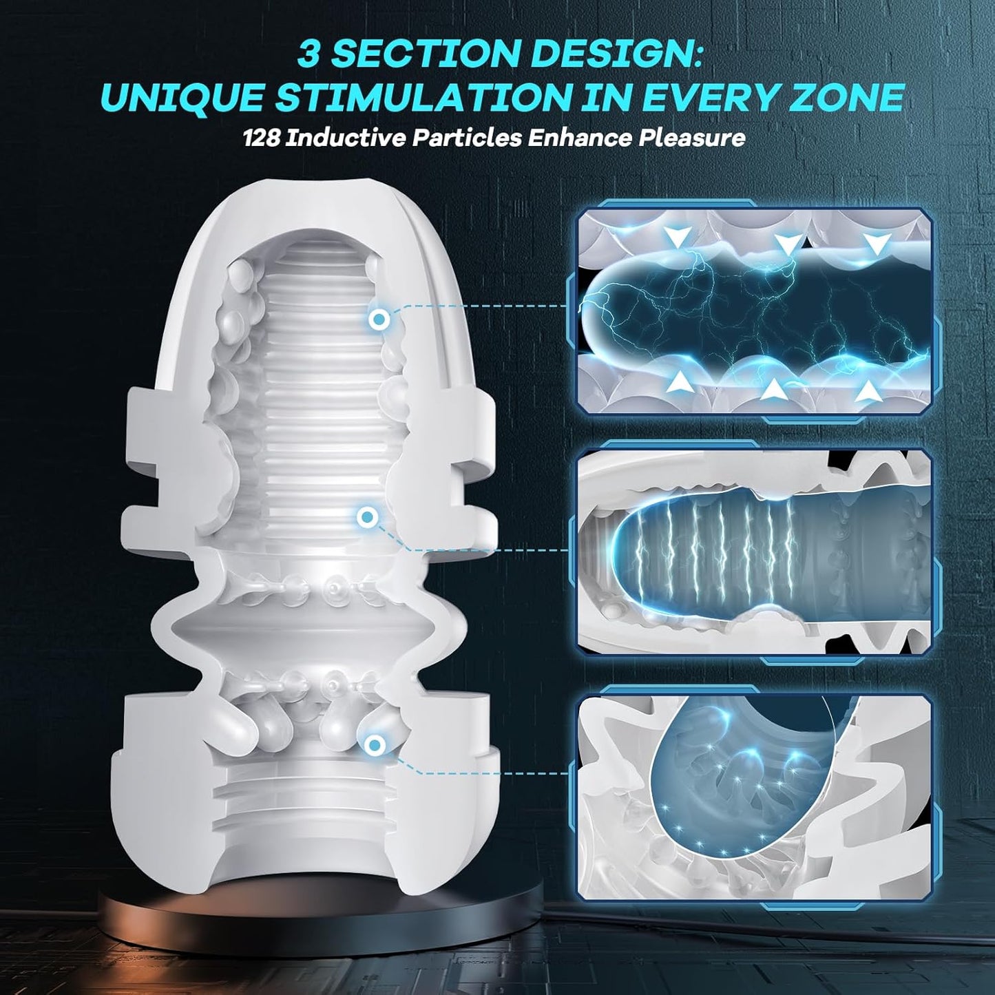 Automatic Masturbator Stroker Sex Machine with 9 Sucking & 9 Thrusting & 9 Vibrating