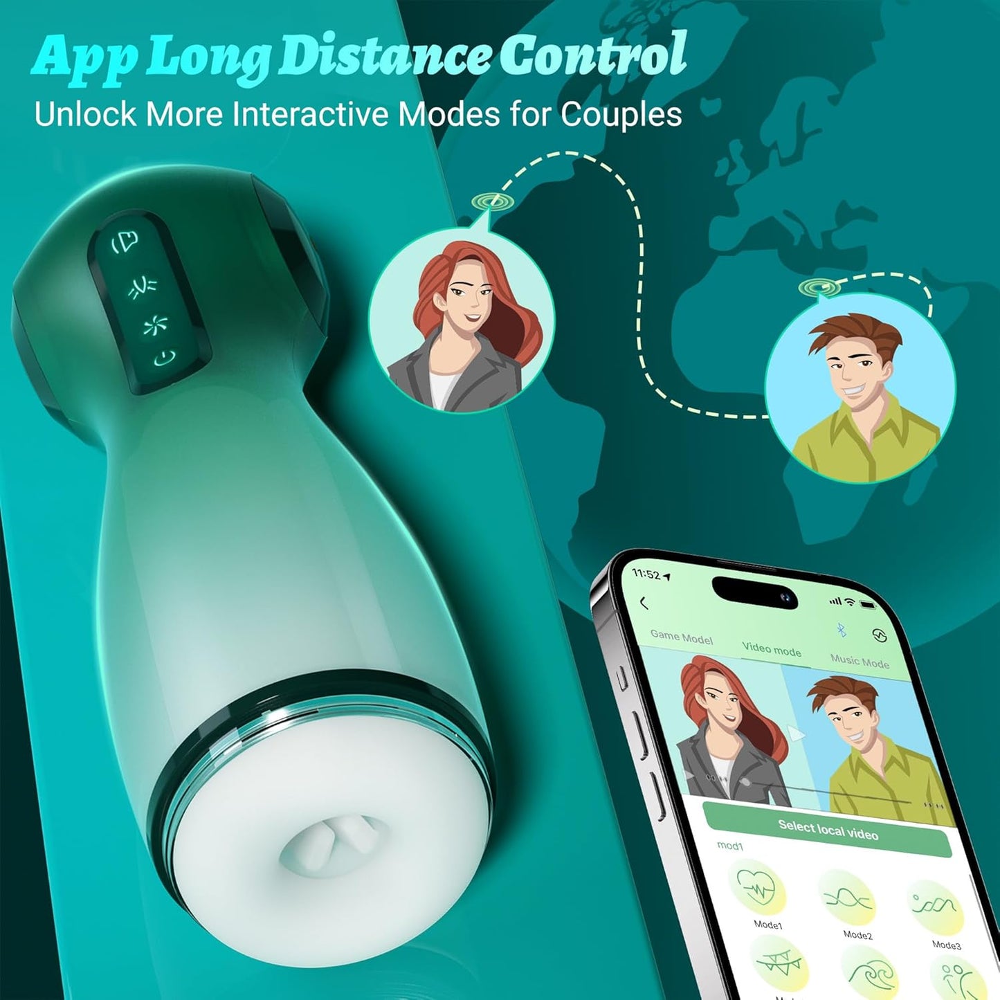 Automatic Masturbator Stroker Blowjob Machine with 9 Vibrations 9 Suction & 9 Squeeze