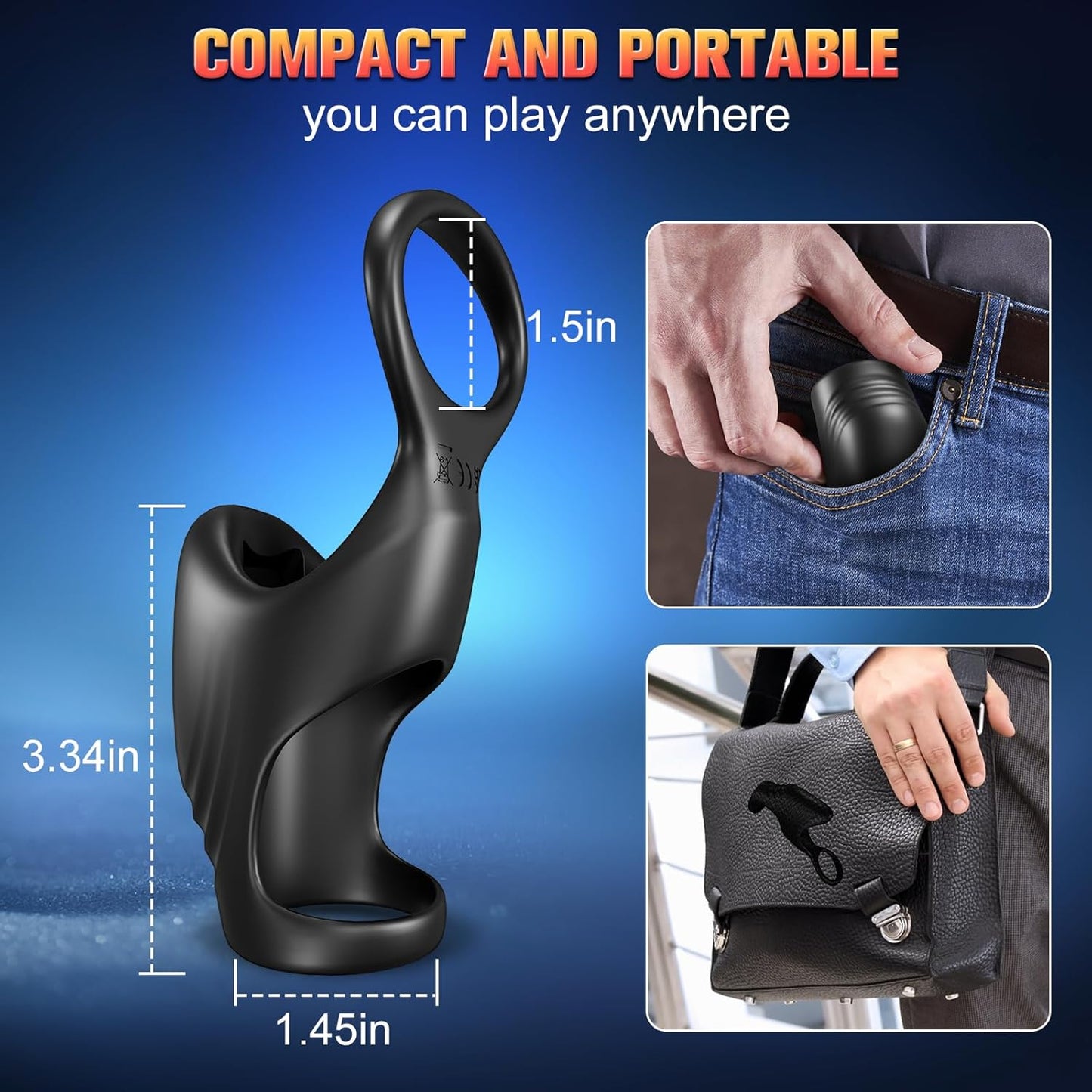 Penis Vibrator Enlarger Cock Ring Sleeve Clitoral Stimulator with 10 Vibration Modes