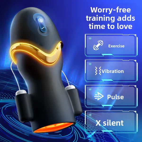 Electric Penis Trainer Vibrator Masturbator with 10 Powerful Vibration Modes