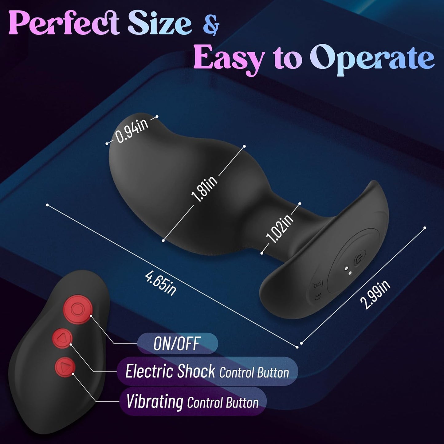 E-stim Butt Plug Prostate Massager Anal Vibrator with 8 Electric Shock & Vibrating Modes