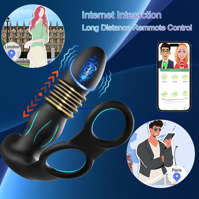 Anal Vibrator Prostate Massager Butt Plug with 10 Vibration Modes