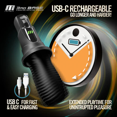 360° Warpped Automatic Masturbator Penis Trainer with 7 Rotating & 7 Vibrating Modes