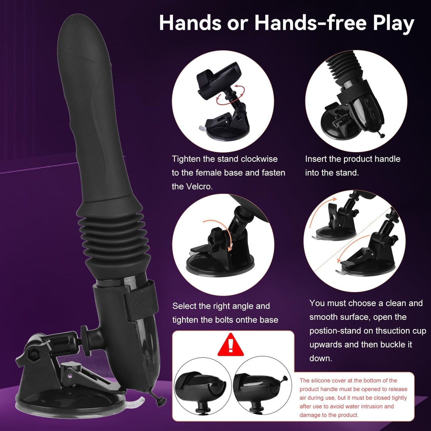 Automatic Thrusting Sex Machine Dildo with 10 Vibrations & Thrusting Modes
