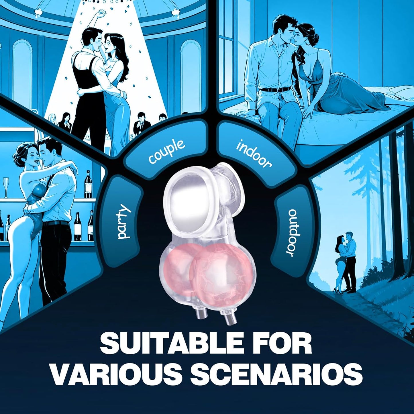 E-stim Testicles Crusher Male Chastity Devices with Multiple Electric Shock Modes