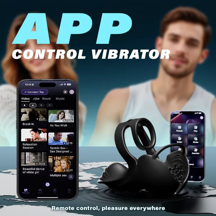 3 IN 1 Penis Trainer Vibrator Cock Ring Massager with 10 Vibration Modes