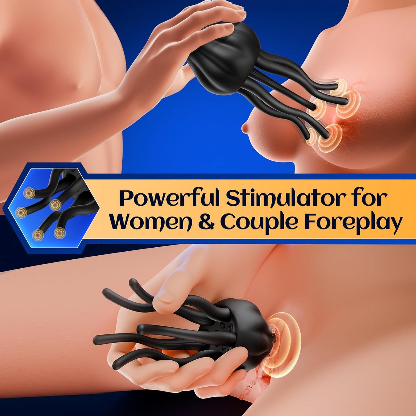 Jellyfish-Shaped Penis Vibrator Masturbator with 10 Vibrating Modes