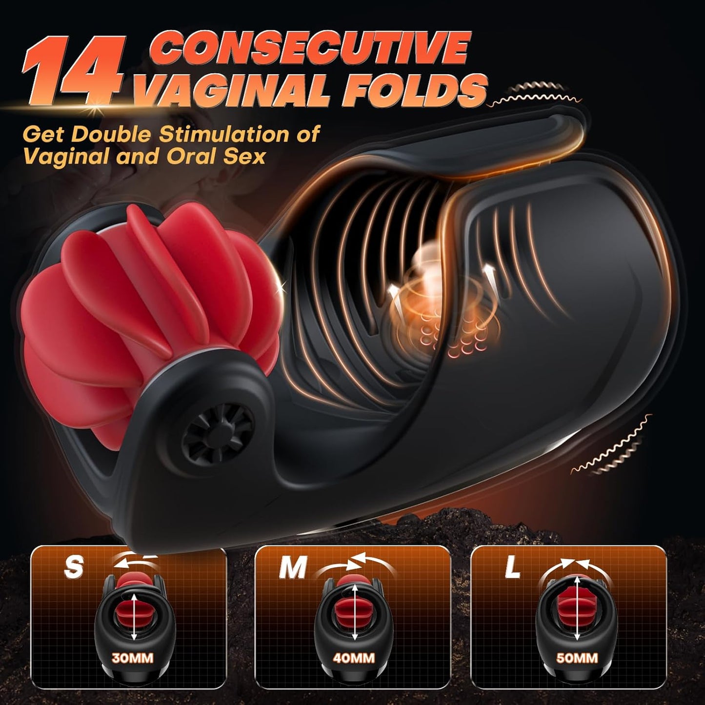 Automatic Masturbator Penis Trainer Vibrator with 10 Tongue-Licking Tapping Vibrating Modes