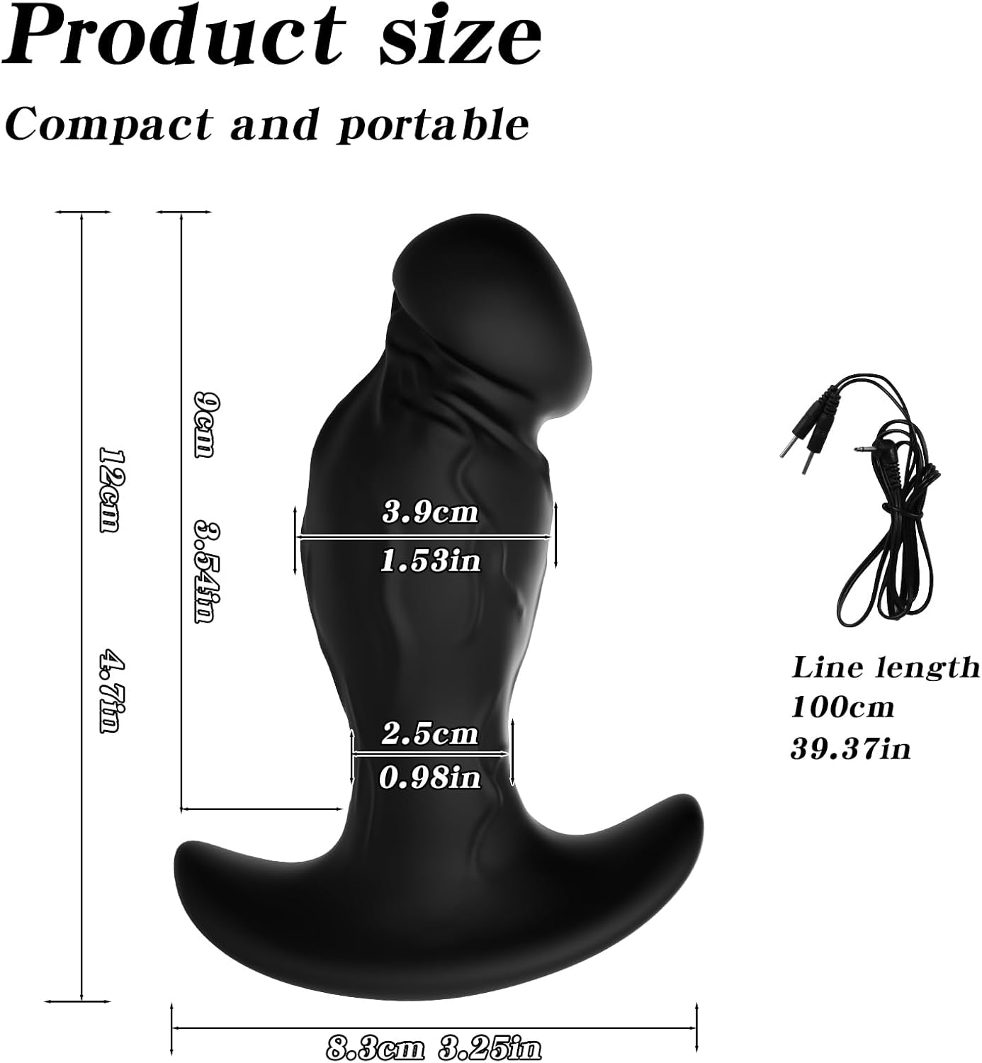 E-stim Anal Plug Wearable Prostate G-Spot Massager with Multiple Levels