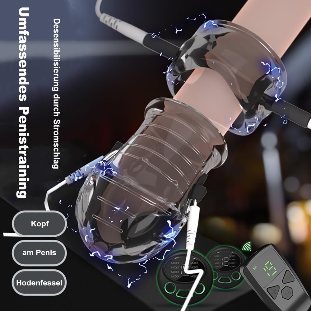 Elektro Shock Eichel Penistrainer Stimulator mit 19 Electric Shock Intensity & 8 Modes