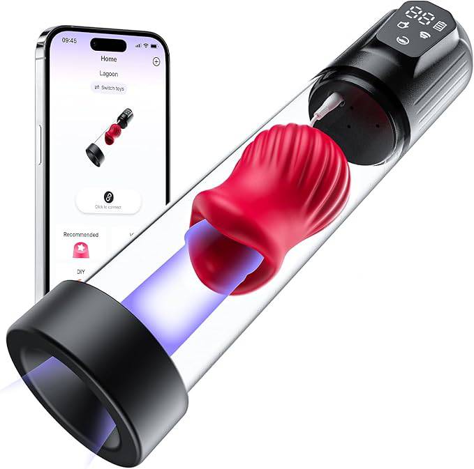 2 IN 1 Electric Penis Pump Enlargement Masturbator with 5 Vibration & Suction