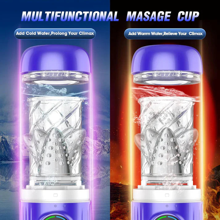 2 IN 1 Automatic Male Masturbator Penis Pump with 7 Rotating & 7 Sucking & Licking Modes