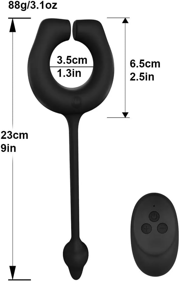 3 Motor Penis Ring Prostate Massager Anal Butt Plug with 10 Intense Vibration Modes