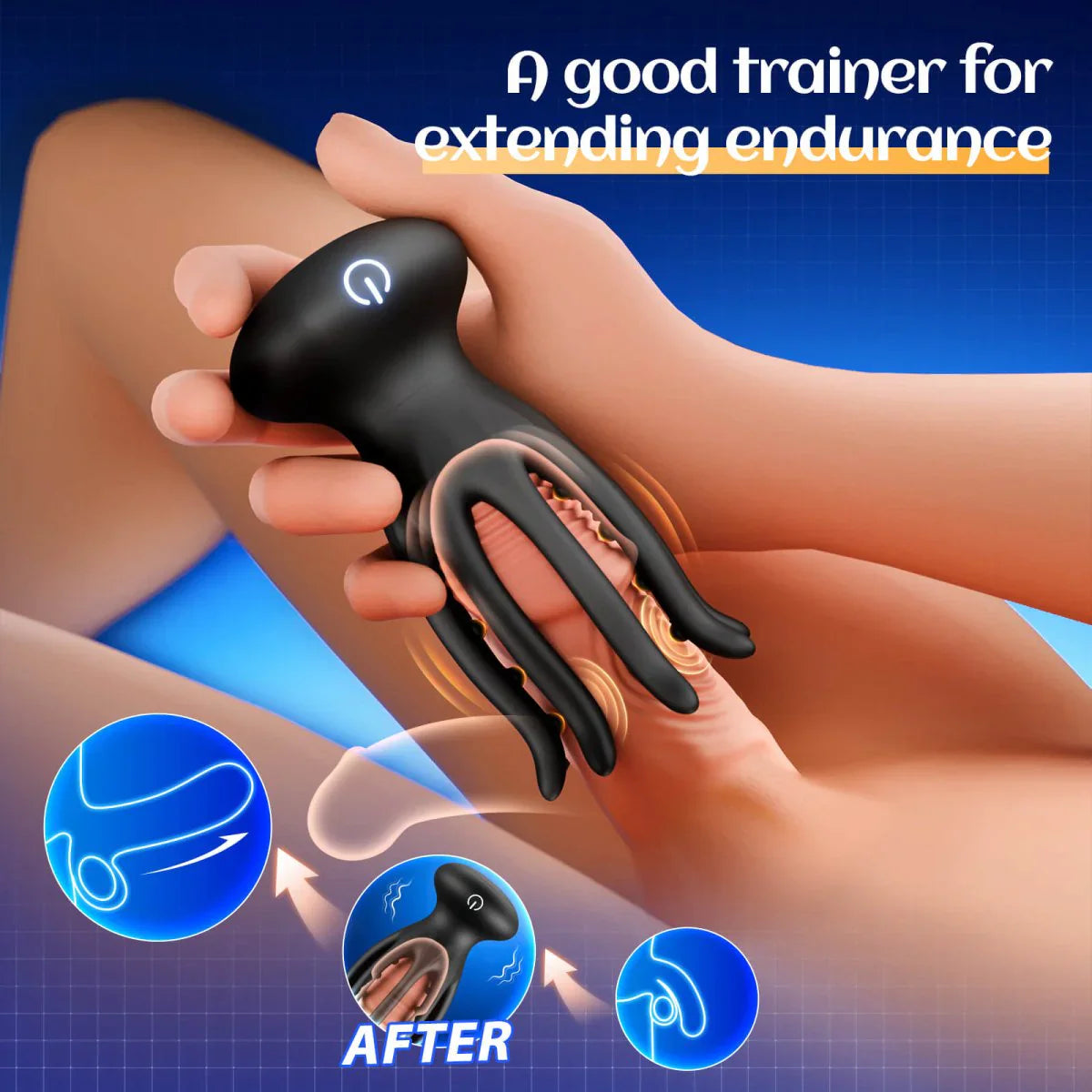 Octopus Tentacle Penis Trainer Vibrator Masturbator with 10 Vibration Modes