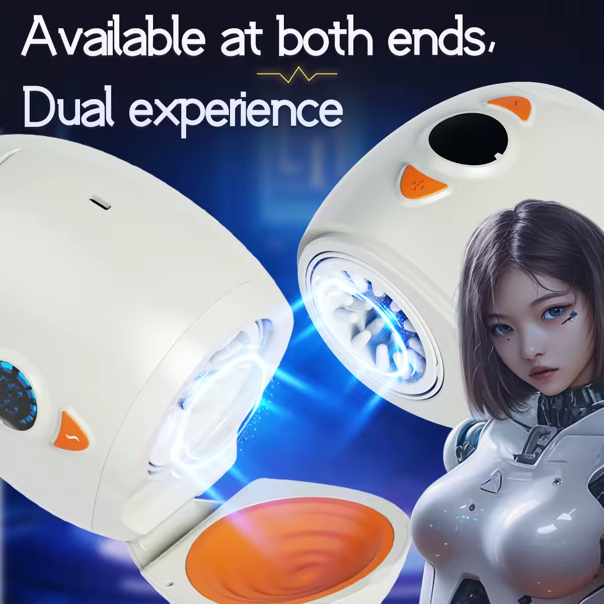 High Speed Dual Stimulation Sucking Masturbator with 10 Vibrating & Telescopic Modes