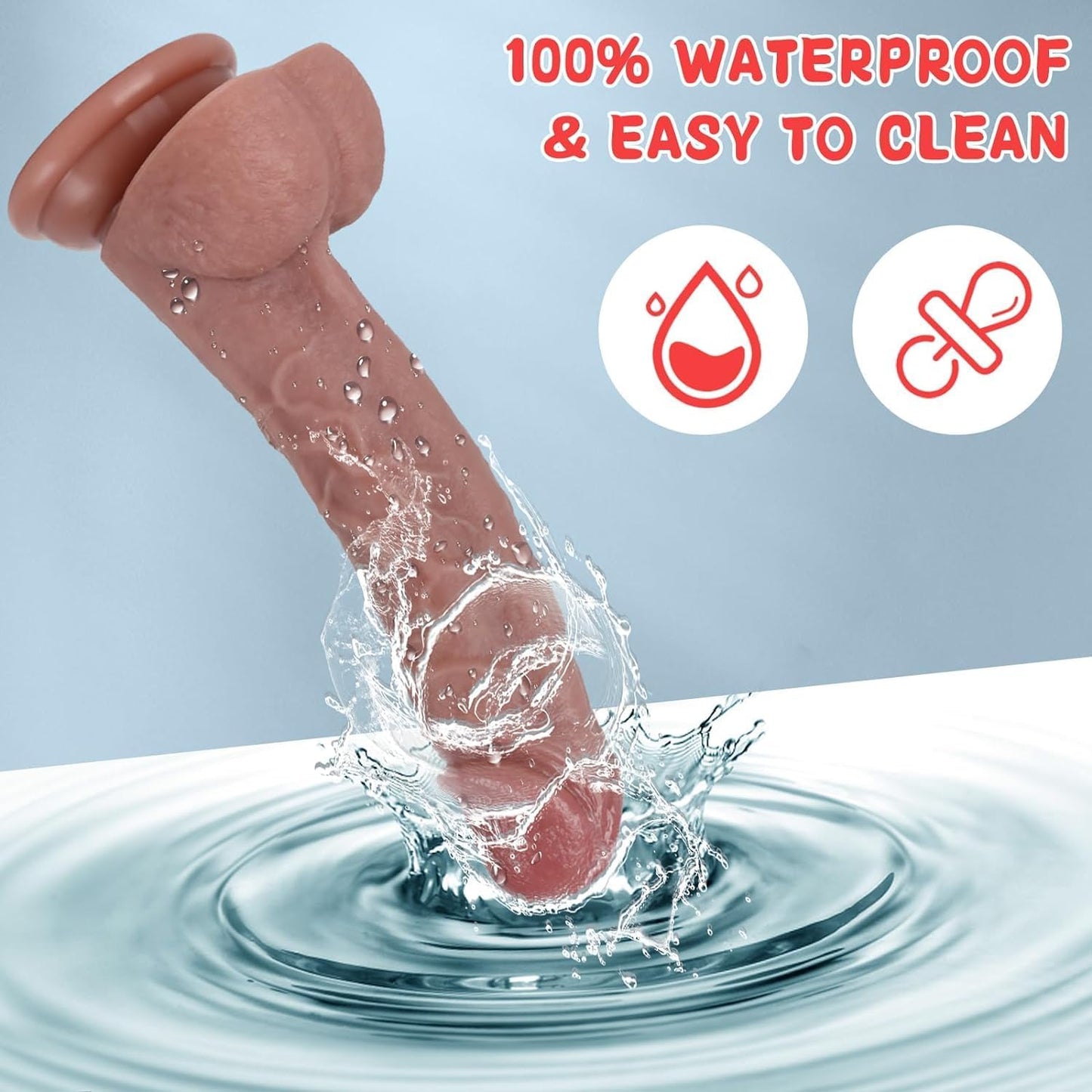 7.8 inch Realistic Big Dildo Vibrator with Powerful Suction Cup