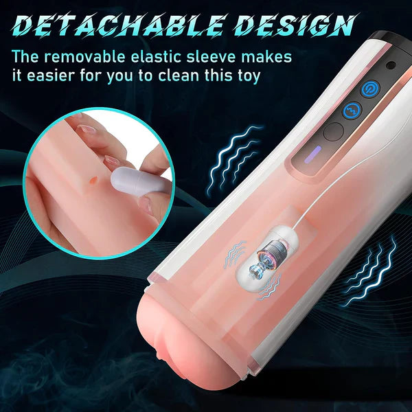 360° Warp Realistic Automatic Male Masturbator Cup with 10 Vibrating Modes