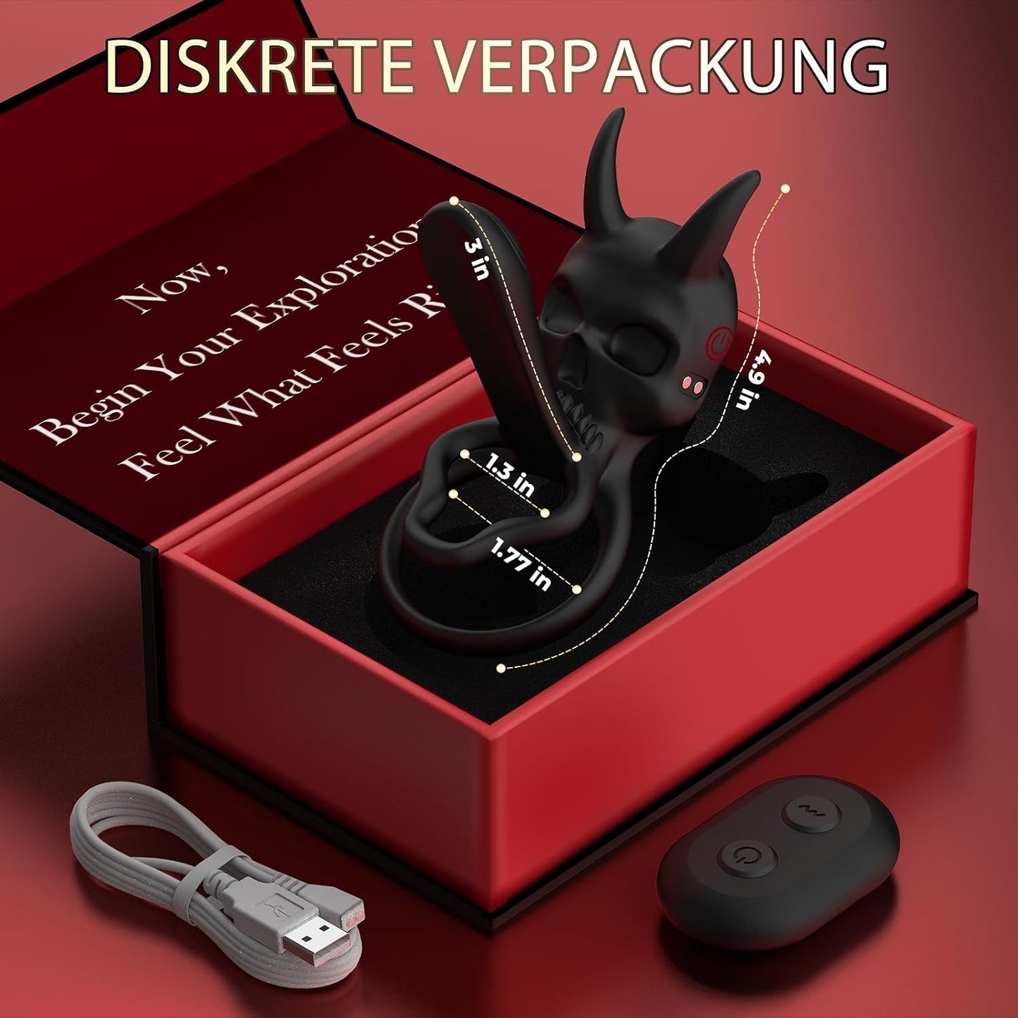 4 IN 1 Penis Ring Vibrator Testicle Trainer Clitoral & G-Spot Stimulator with 9 Vibration Modes
