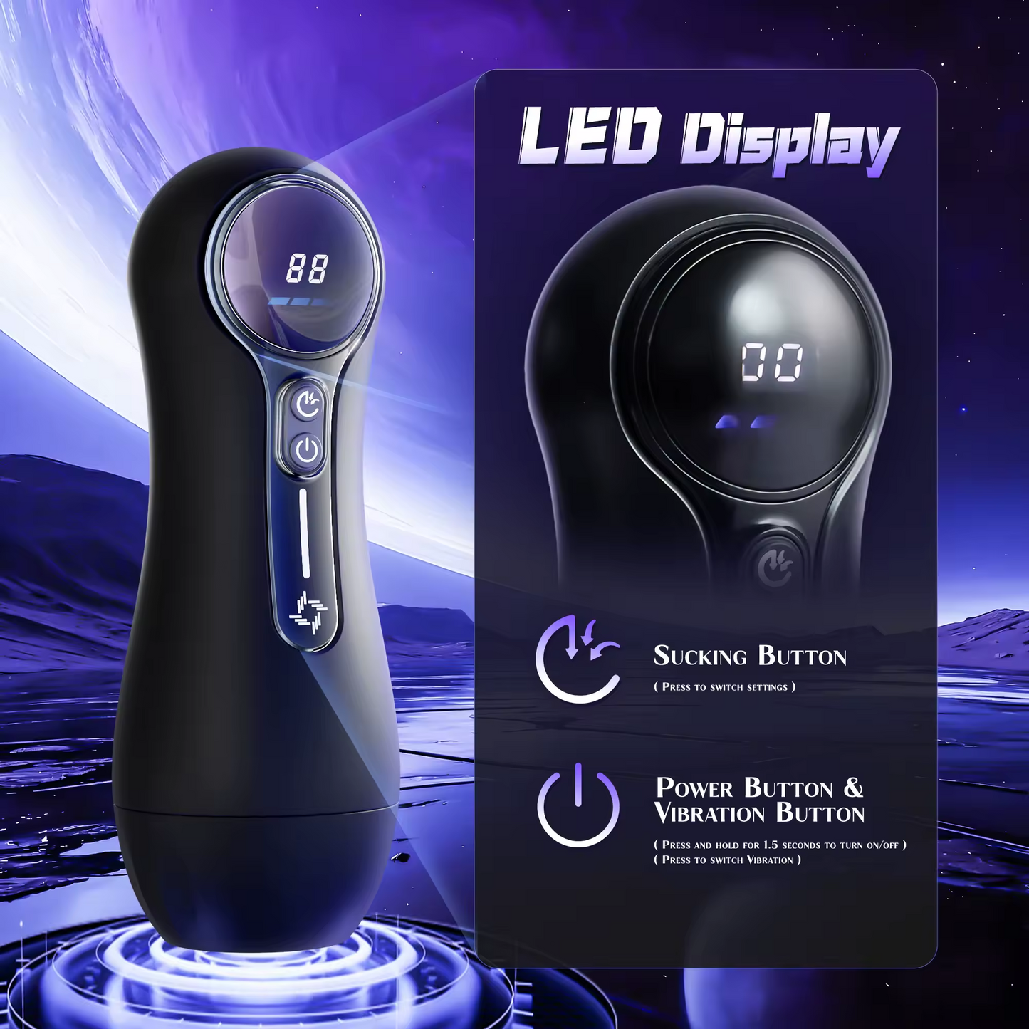 Automatic Masturbator Penis Stroker Sex Machine with 4 Suction & 9 Vibration Modes