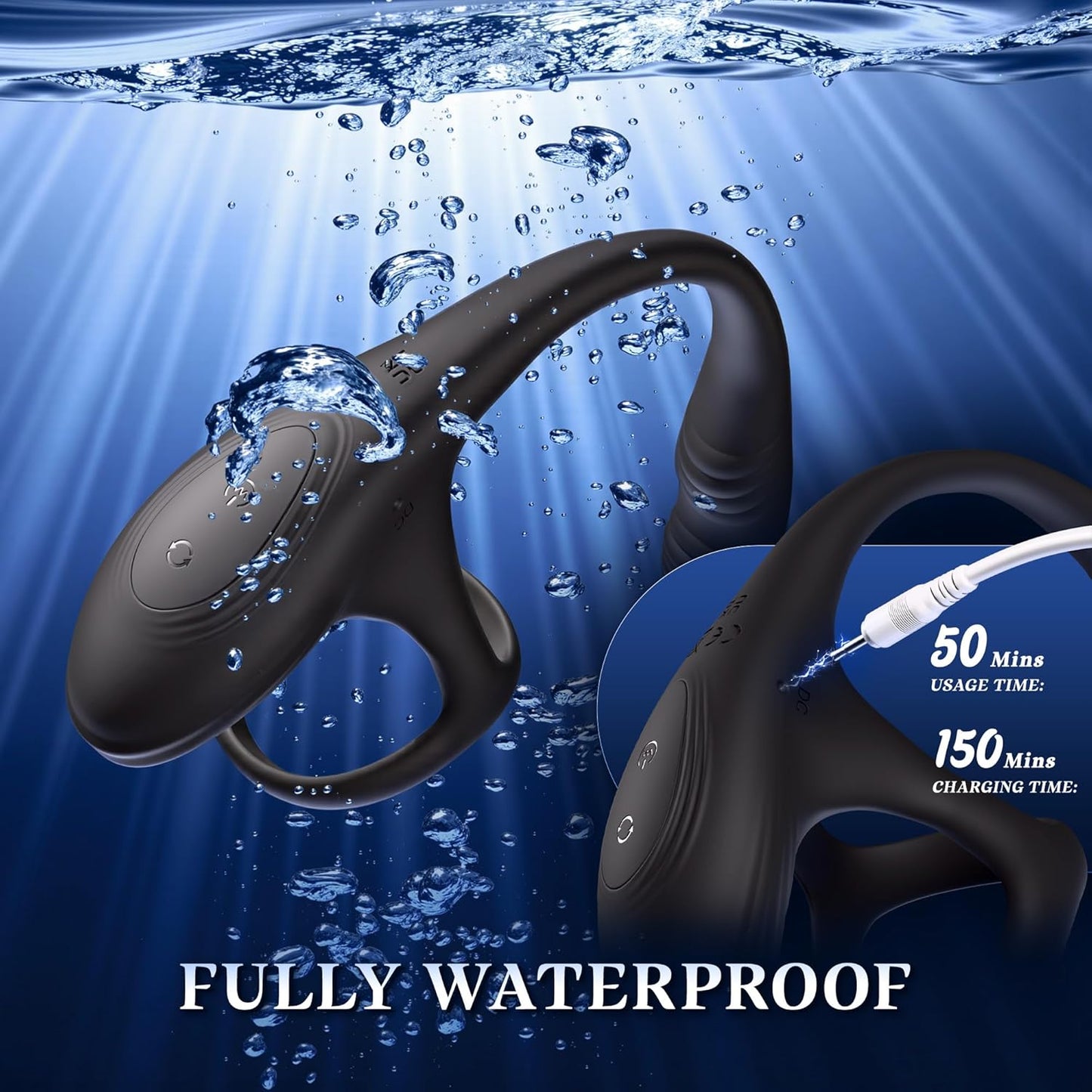 Prostate Massager Cock Ring Anal Vibrator with 10 Intense Vibrating & Rotating Modes