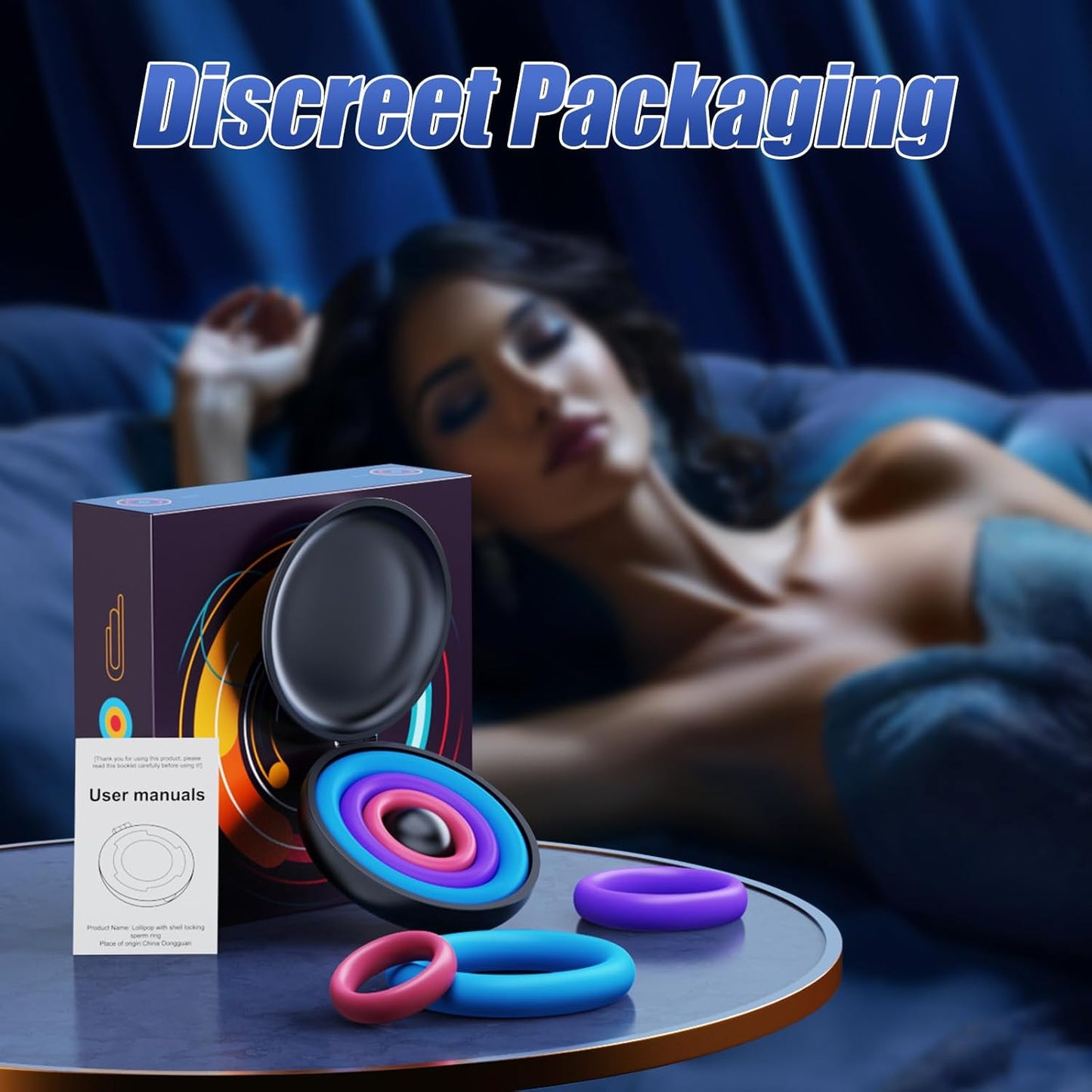 3 Pcs Multi-Coloured Different Sizes Penis Ring Cockring Cock Stimulator