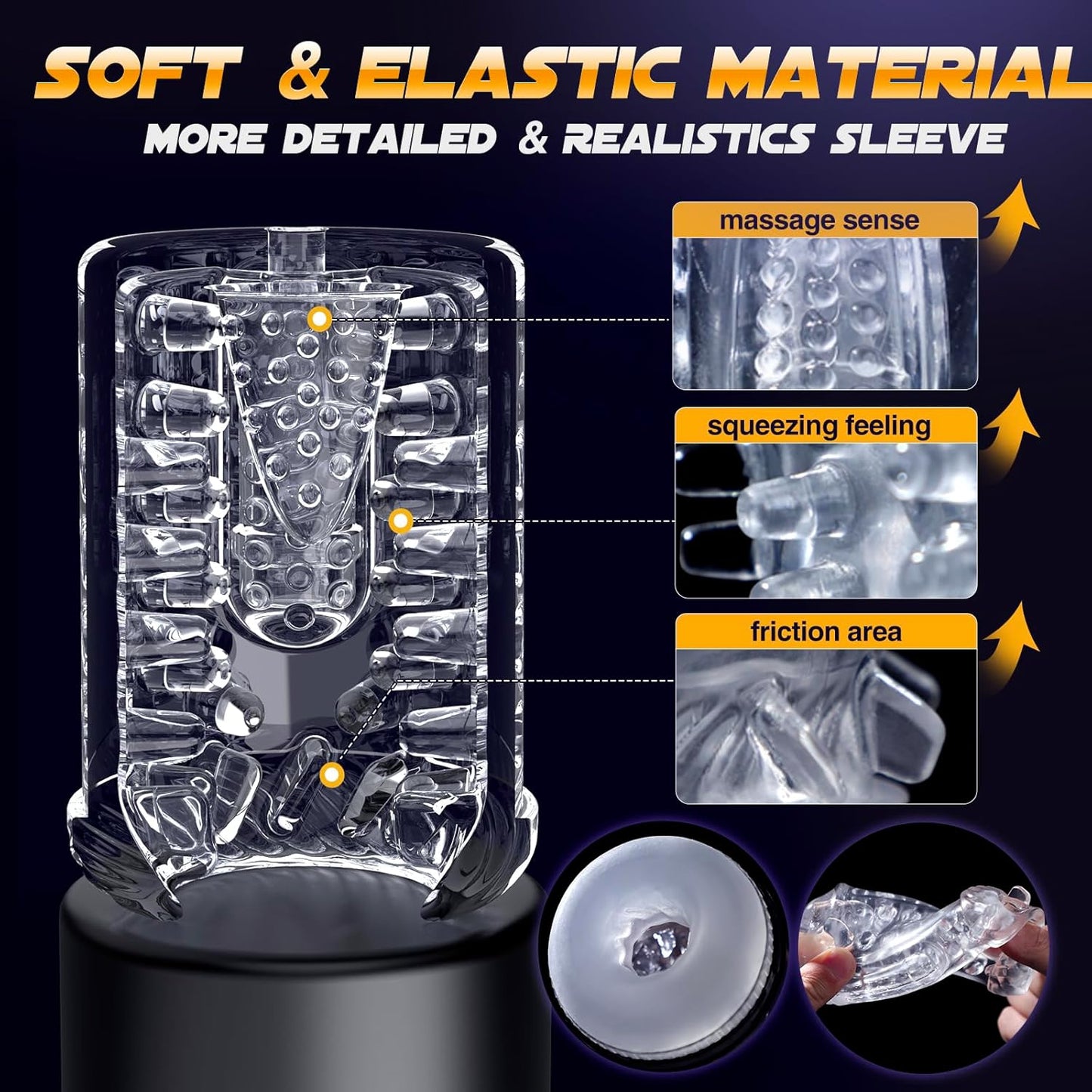 LCD Display Automatic Masturbator Penis Pump with 7 Rotating & Thrusting & Vibrating & Licking