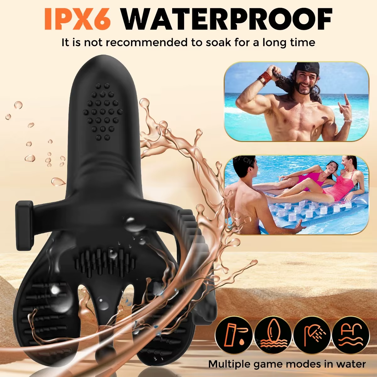 Adjustable Penetration Penis Trainer Glans Massager with 9 Vibration Modes
