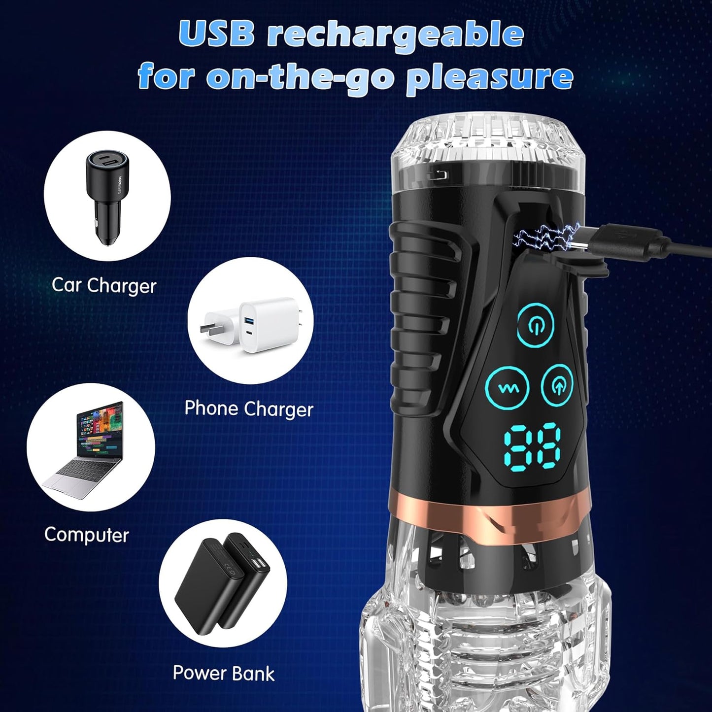 Automatic Sucking Penis Trainer Masturbator with 9 Vibrating & 9 Sucking Modes
