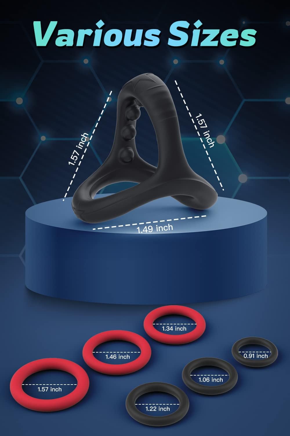7 Pcs Silicone Cock Penis Rings Set Adult Sex Toys