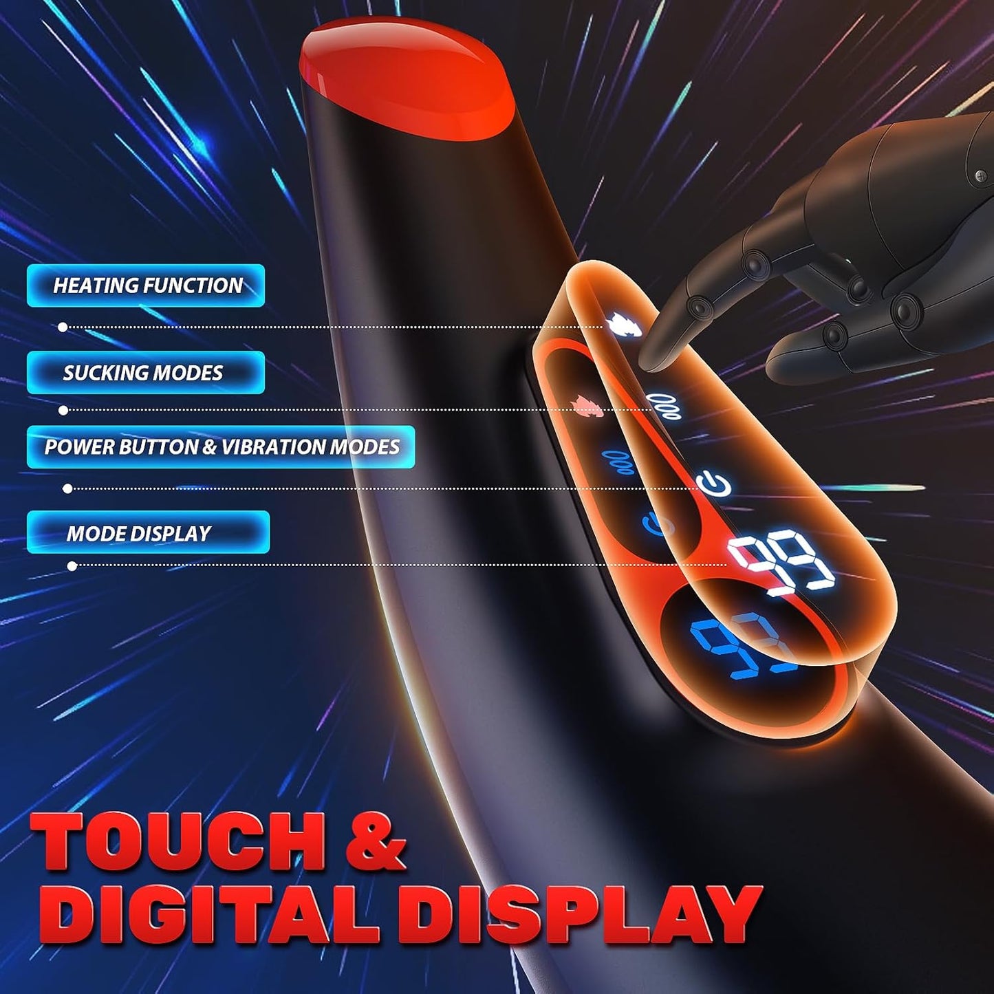 APP Control Automatic Heating Masturbator Blowjob with 9 Sucking & 9 Vibrating Modes