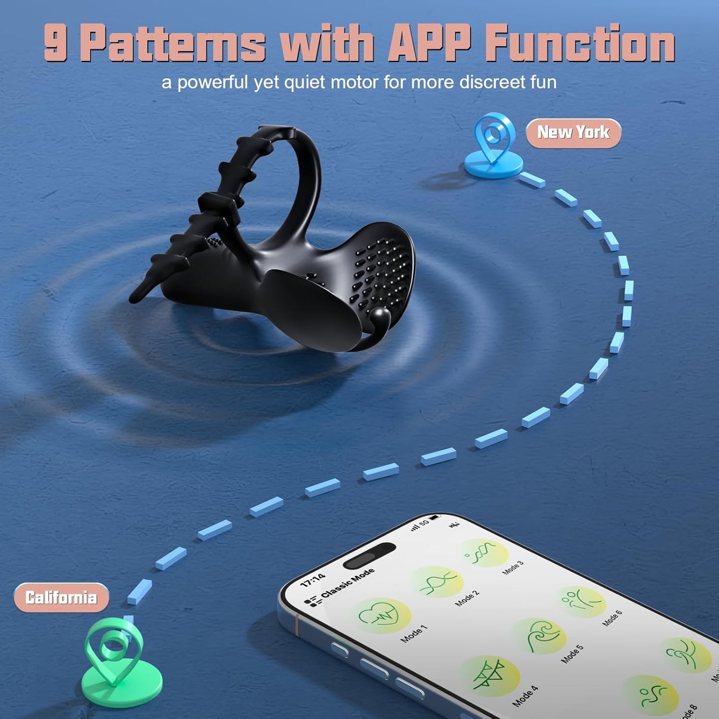 Adjustable Penetration Penis Trainer Glans Massager with 9 Vibration Modes