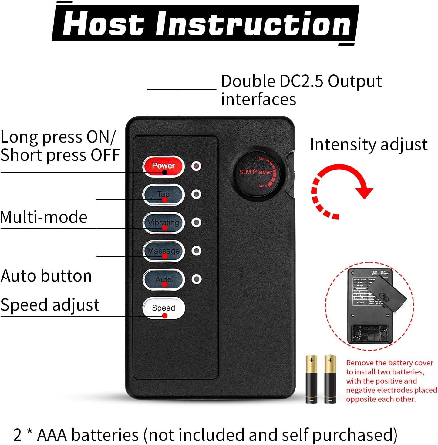 E-Stim Small Metal Anal Butt Plug Prostate Massager with 5 Pulsation Modes