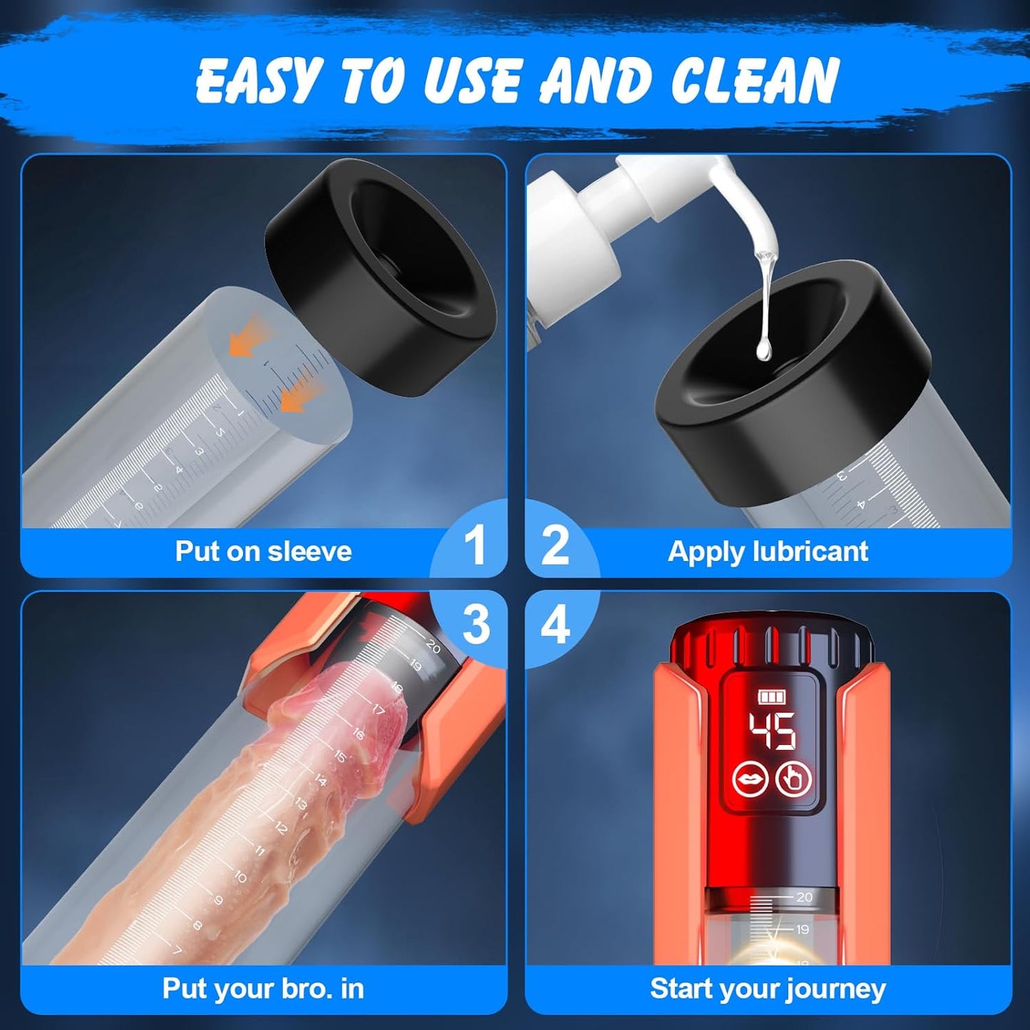 Automatic High-Vacuum Penis Pump Enlargement Mchine with 5 Suction Intensities