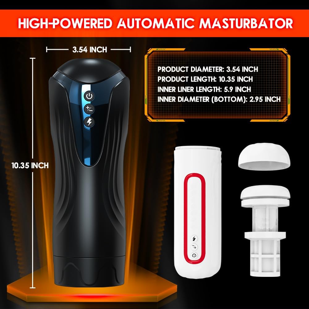 Deep Throat Automatic Masturbator Cup Stroker with 3 Thrusting & 10 Vibrations