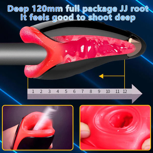 Automatic Masturbator Penis Trainer Stroker with 10 Vibration & Heating Modes
