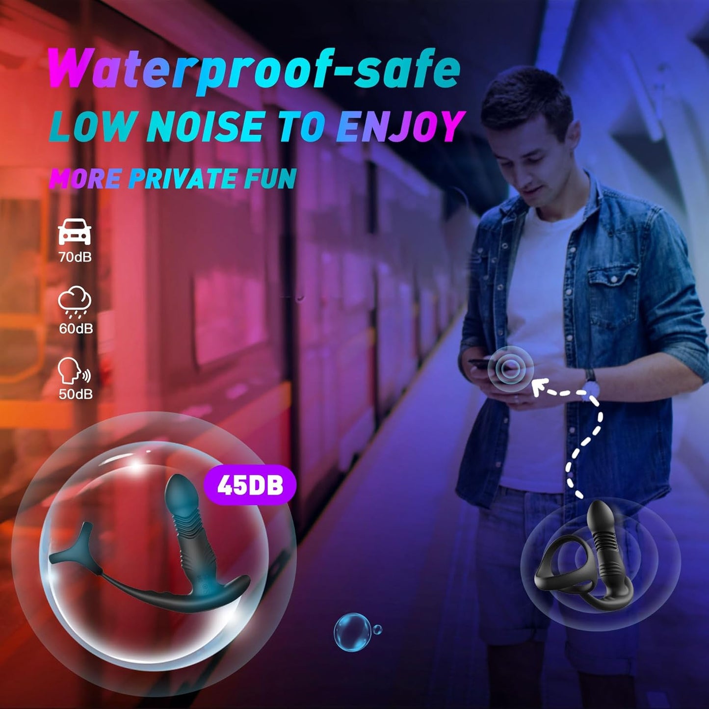 3 IN 1 Prostate Massager Anal Vibrator Butt Plug Stimulator with 10 Thrusting Modes