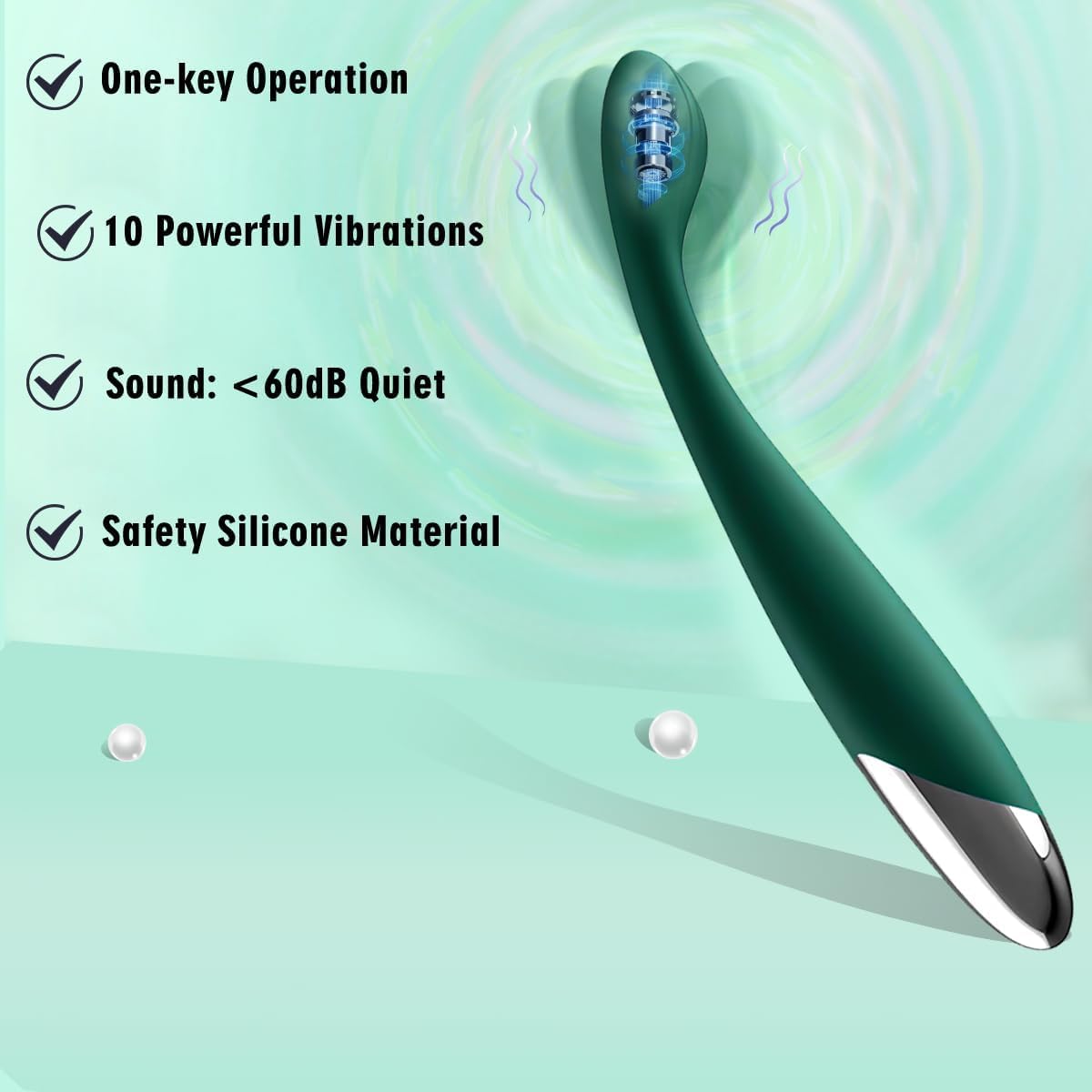 Clitoral G Spot Vibrator Nipple Stimulator Finger Bullet with 10 Powerful Vibrating Modes