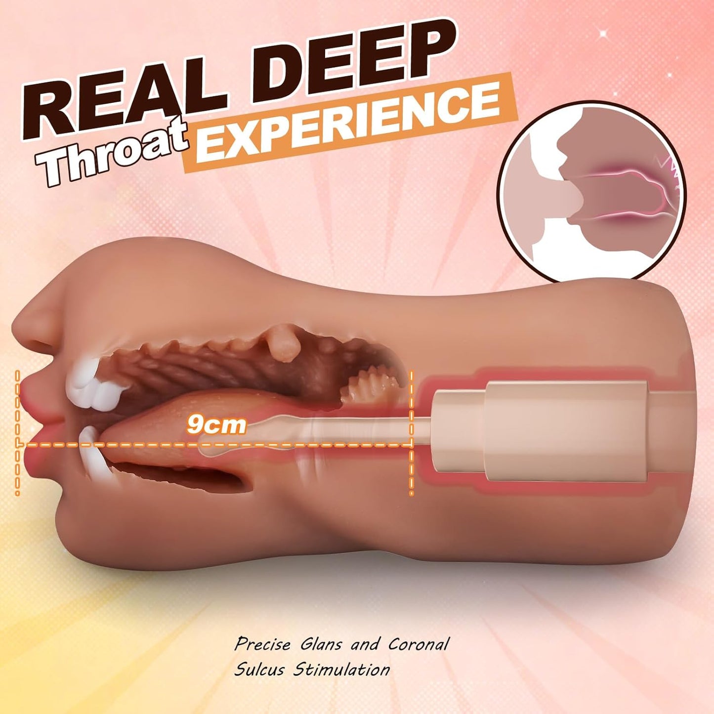 Deep Throat Mouth Penis Trainer VIbrator Stroker Masturbator with 5 Dynamic Modes