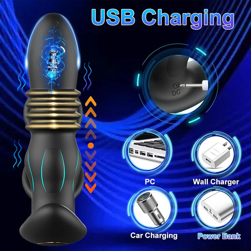 Anal Vibrator Prostate Massager Butt Plug with 10 Vibration Modes