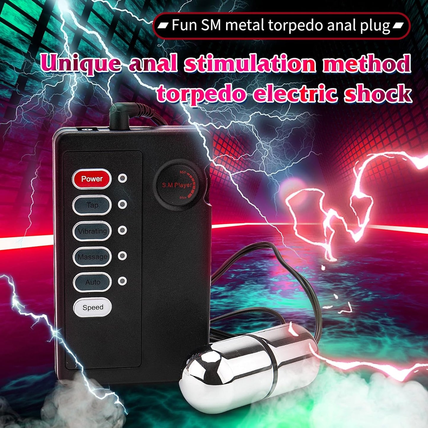 E-Stim Small Metal Anal Butt Plug Prostate Massager with 5 Pulsation Modes