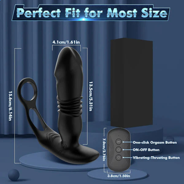 3 IN 1 Anal Vibrator Prostate Massager Sex Toys with 3 Thrusting & 12 Vibrating