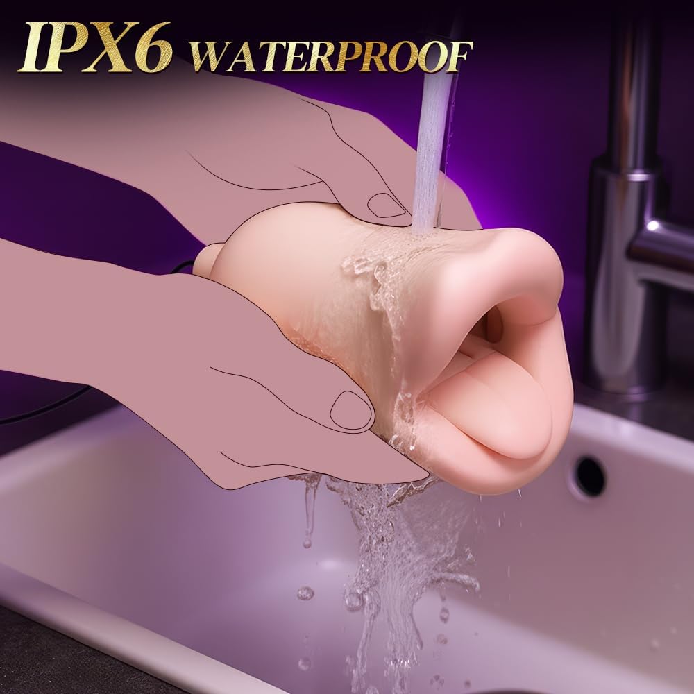 Penis Trainer Vibrator Glans Massager Oral Blowjob Masturbator with 10 Vibrations
