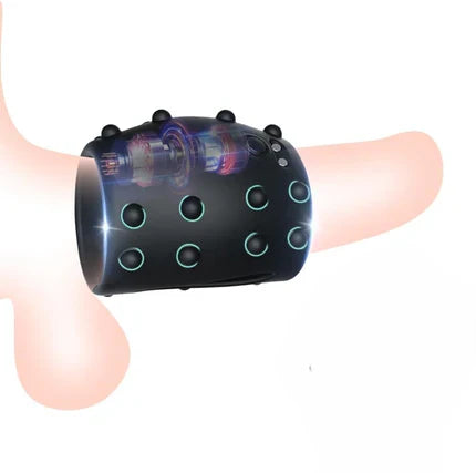 Penis Trainer Cock Ring Vibrator Stimulator Sleeve with 10 Vibration Modes