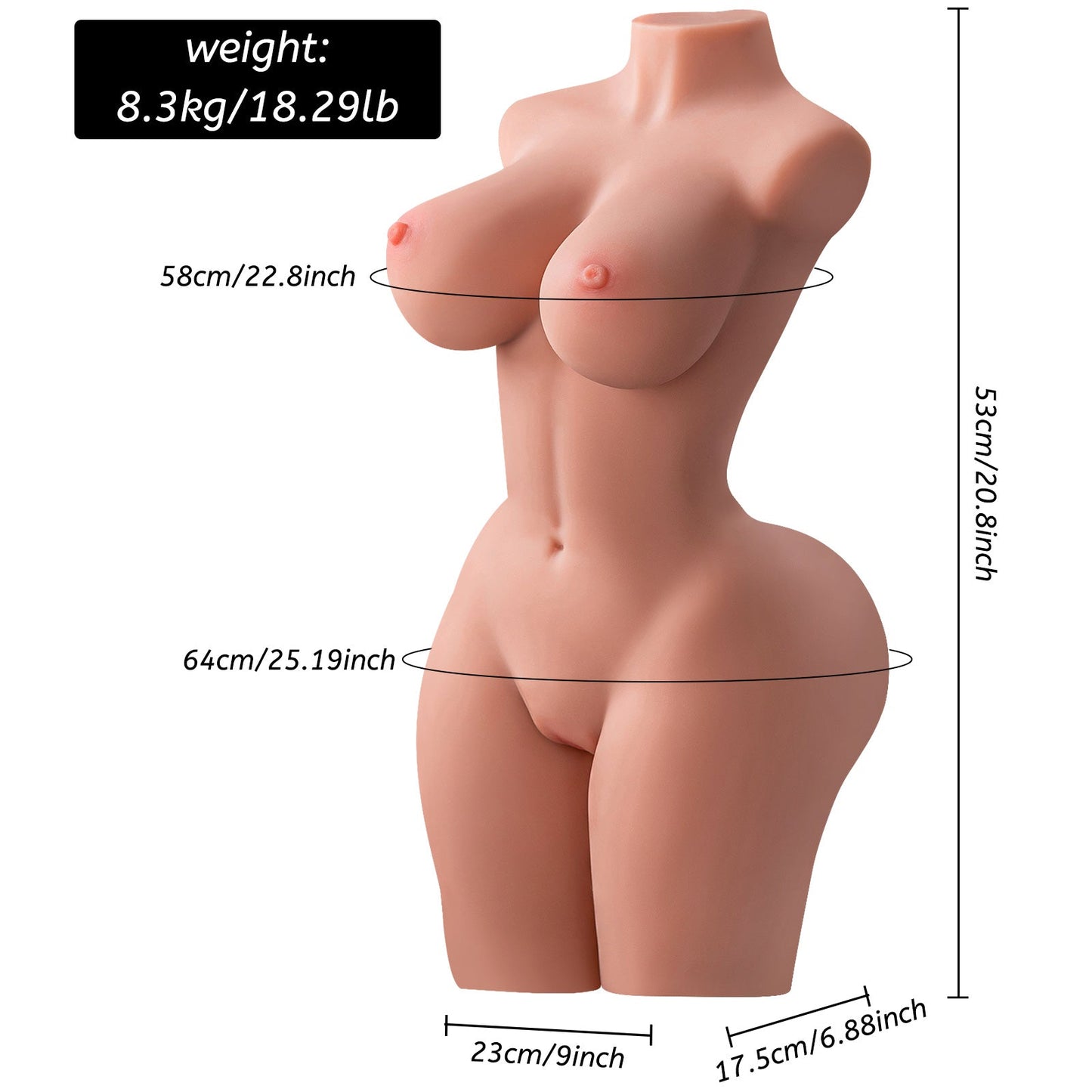 Peggy Coffee - 21LB Sex Doll Torso