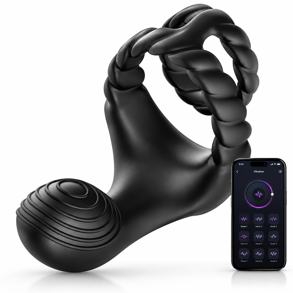 3 IN 1 Cock Ring Penis Trainer Vibrator Testicle Stimulator with 10 Vibration Modes